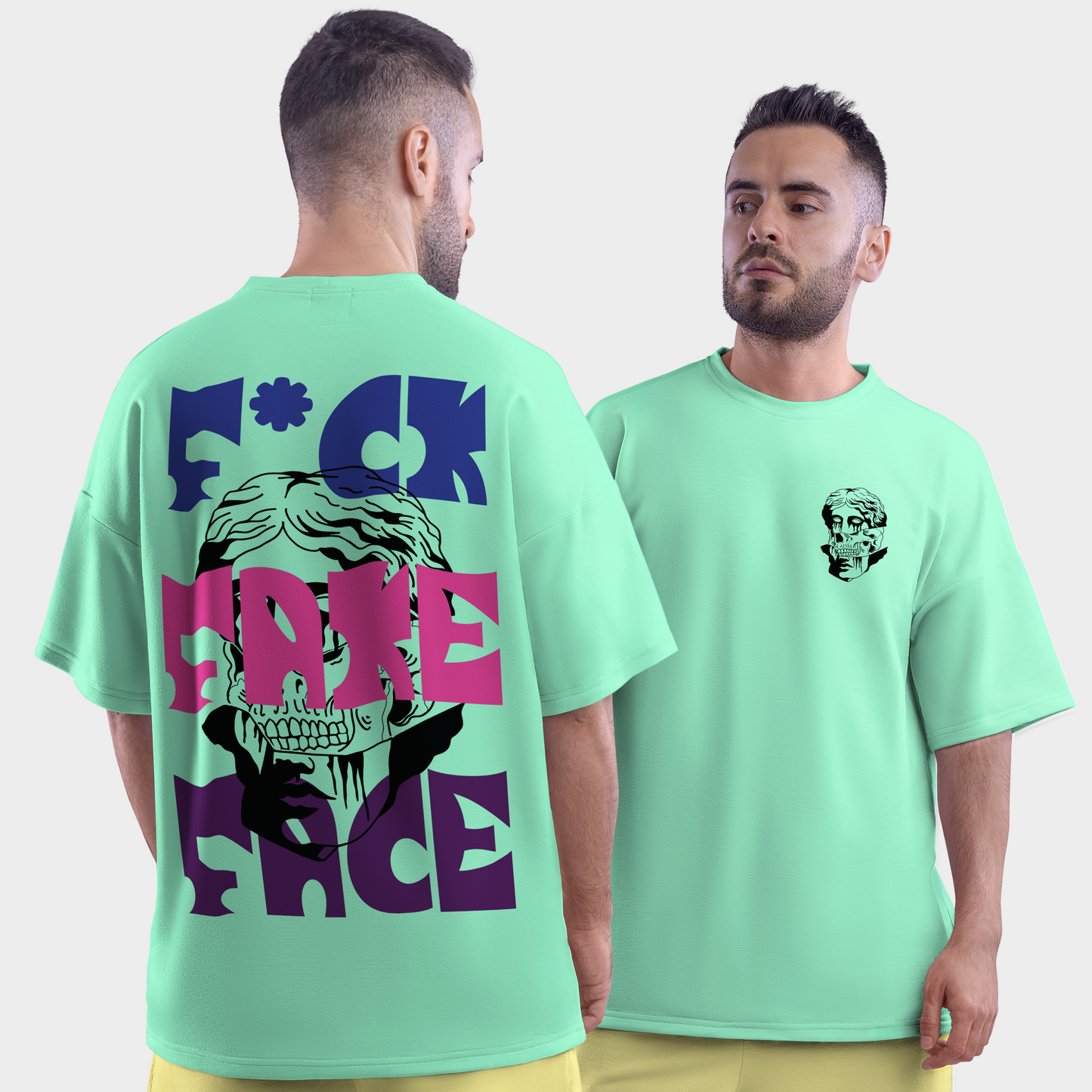 F*ck Fake Face Oversized T-Shirt | Streetwear