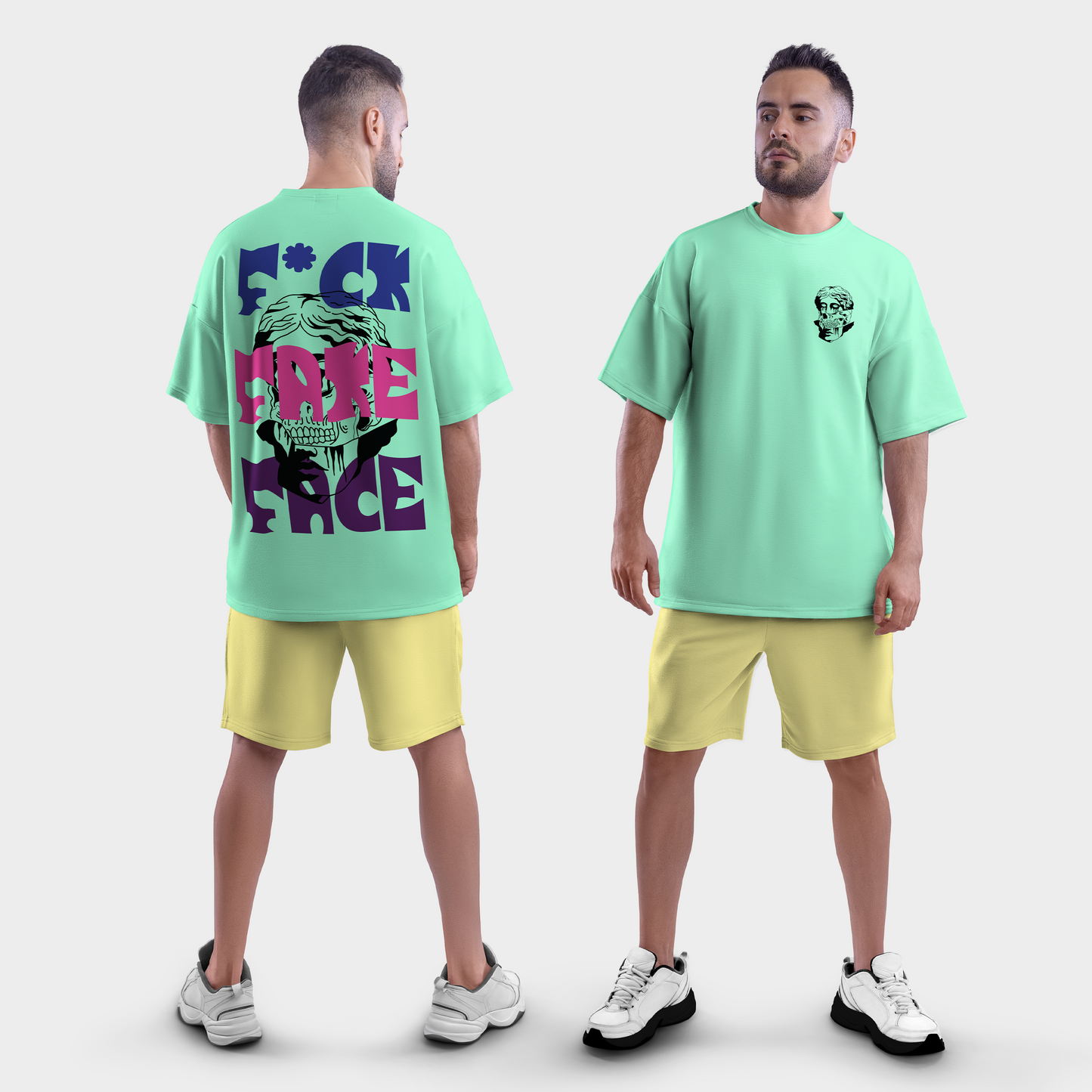 F*ck Fake Face Oversized T-Shirt | Streetwear