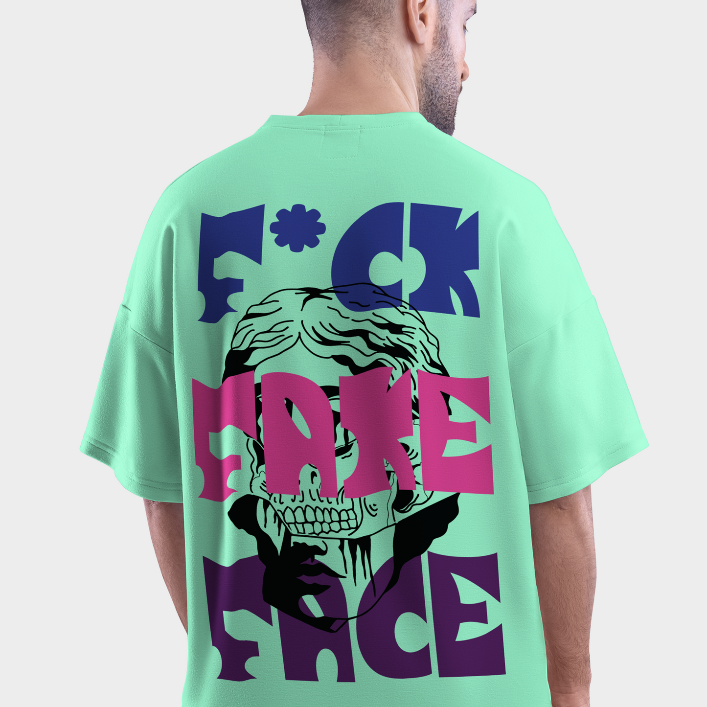 F*ck Fake Face Oversized T-Shirt | Streetwear